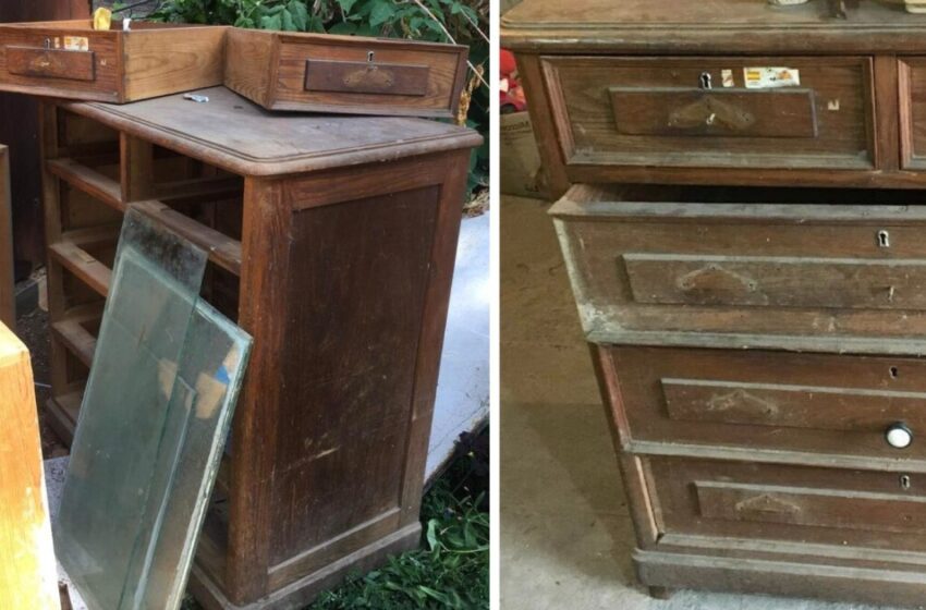 En gammal byrå från soporna: Förvandlingen av byrån till en stilren vintage-möbel!