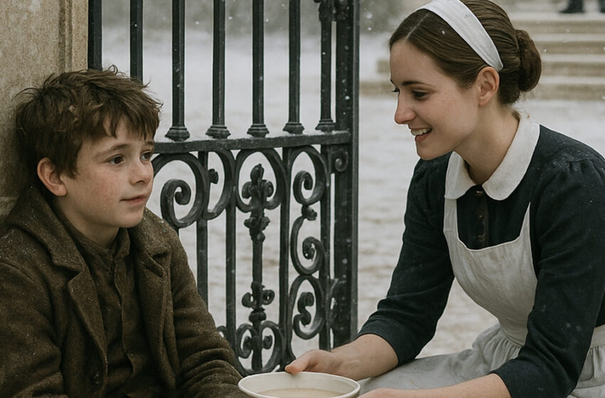  En tjänarinna hittade ett hungrigt barn vid herrgårdens dörr… Den förmögna ägarinnans reaktion lämnade alla mållösa