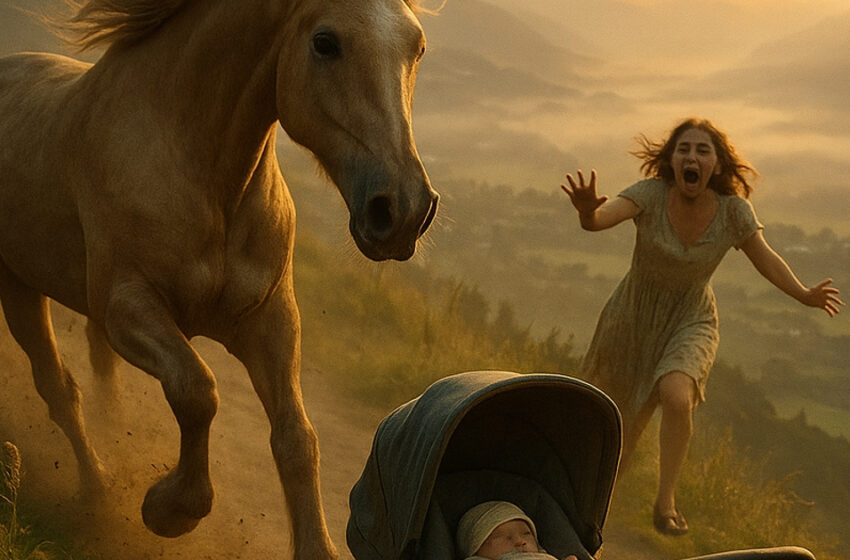  En häst hoppade från ett stup och räddade ett barn. Ingen hade väntat sig det.