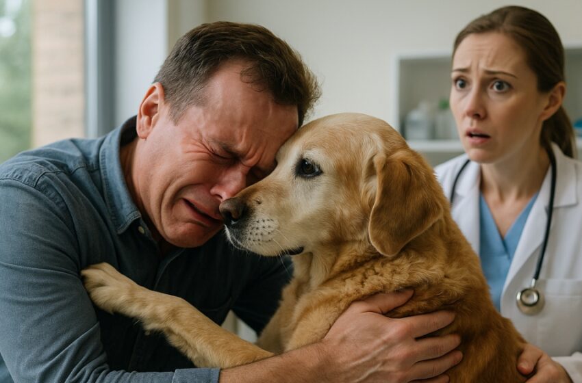  Han bad om några minuter för att ta farväl av sin döende hund – och då såg veterinären något otroligt.